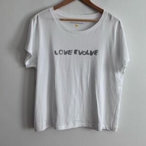 Kerri Rosenthal White Distressed Cotton Short Sleeve T-Shirt